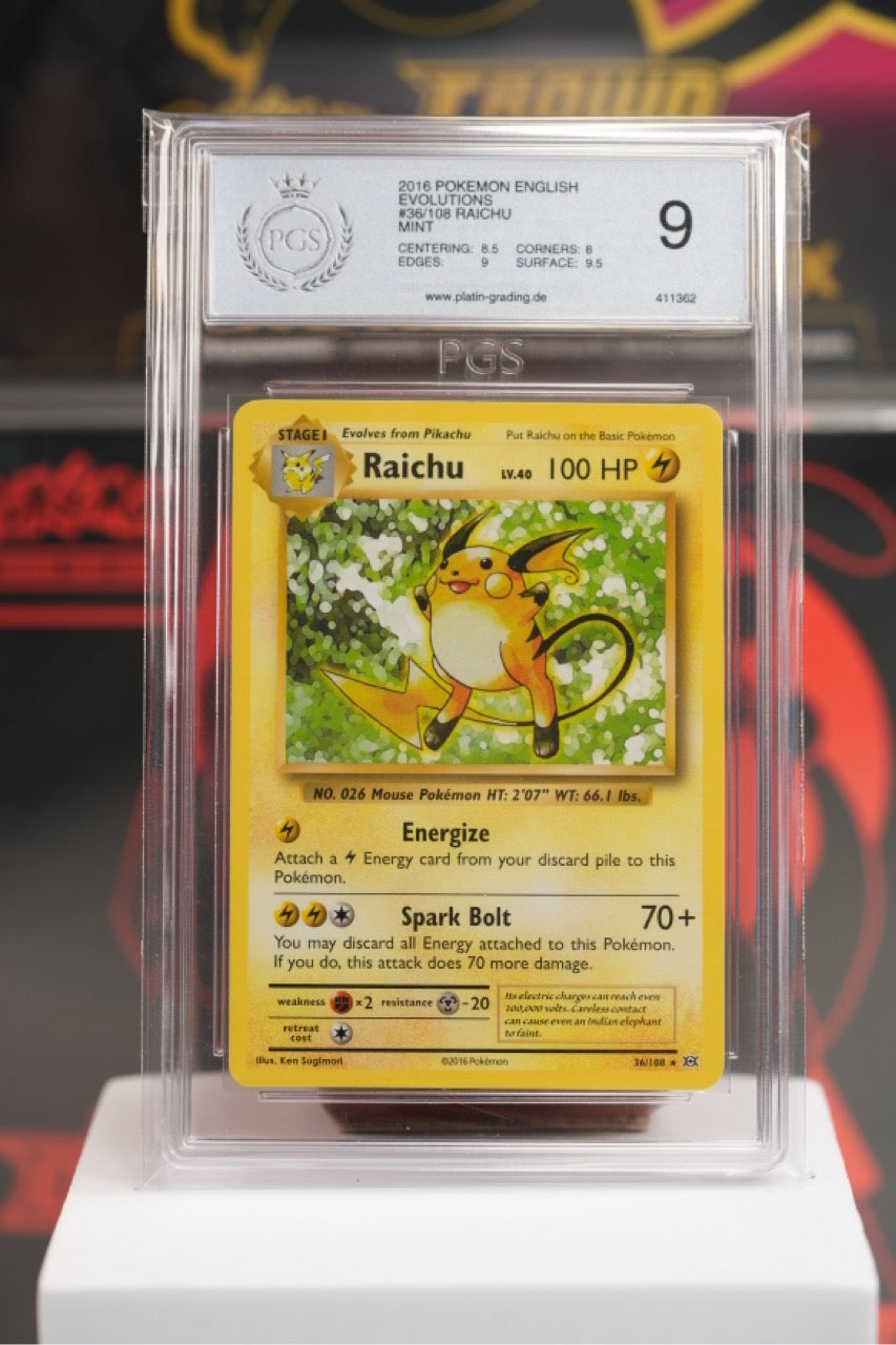 2016 POKEMON XY EVOLUTIONS #36 RAICHU-HOLO EVOLUTIONS